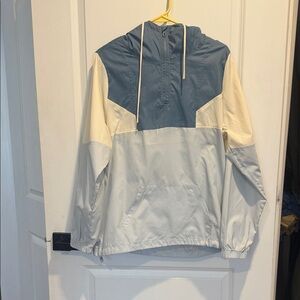 Volcom White/Cream/blue Water Resistant Hooded Jacket